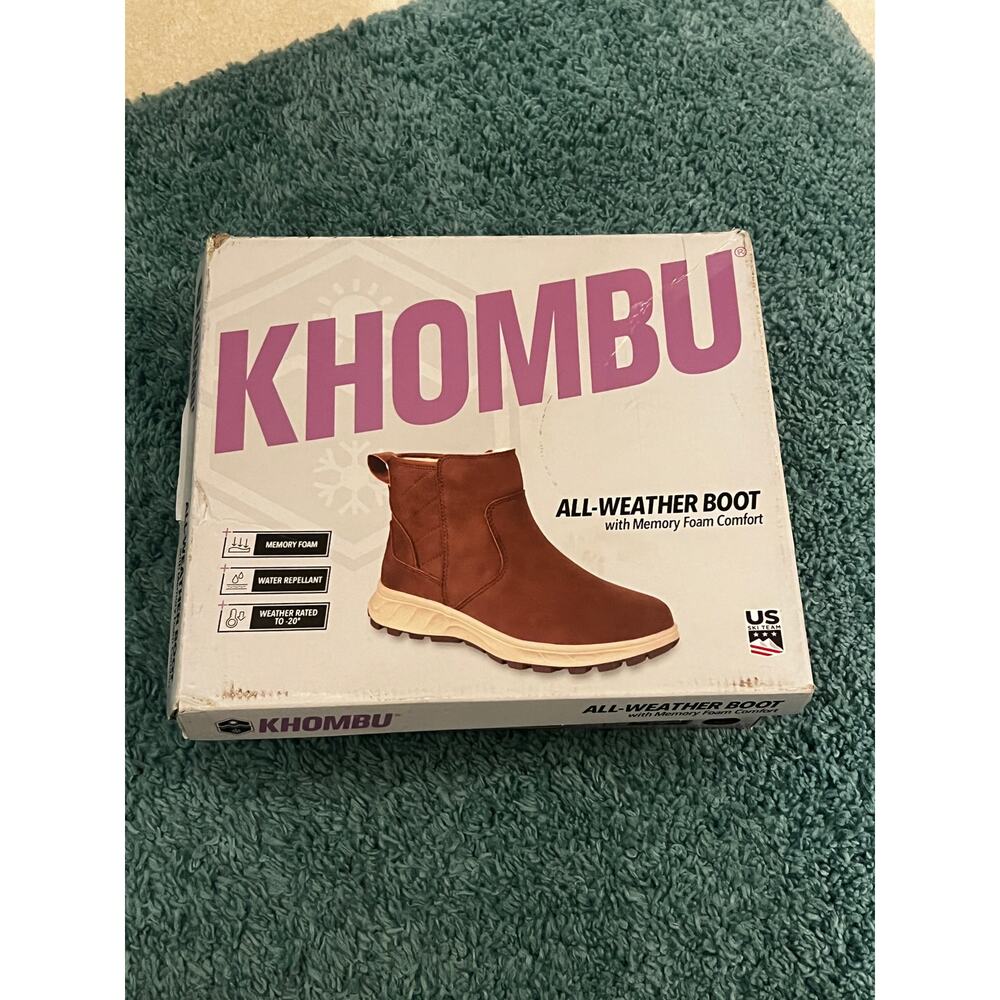 Khombu Women's Size 9 Dusk All-Weather Boots Brown Water Repellant Memory Foam - Picture 2 of 12
